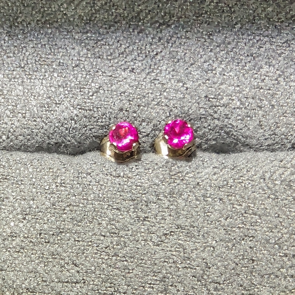 Ruby 925 Silver Stud Earrings - image 3